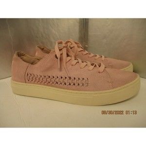 Toms LENOX Pale Desert Pink Deconstructed Suede Lace Sneakers Shoes Size 7 Women